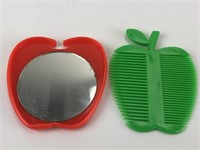 Vintage Apple Comb and Mirror