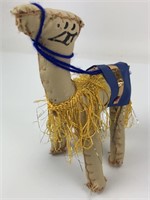 Hand Stitched Leather Camel Figurine 6.5"
