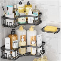 MAXIFFE Corner Stainless Steel Shower Caddy  3-Pac