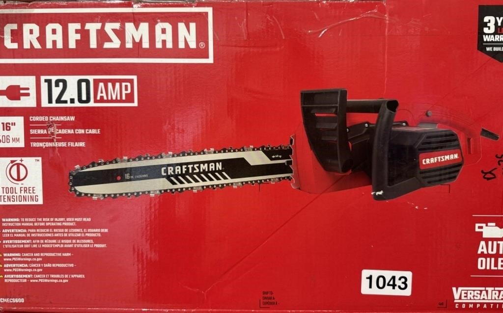 CRAFTSMAN CORDED CHAINSAW RETAIL $129
