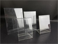 4 Lucite stand up picture frames