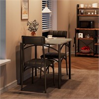 $129  2-Pc Grey Dining Set with Upholstered Chairs