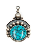 Platareal Taxco Sterling Turquoise Pendant