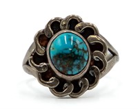 Navajo Sterling Turquoise RIng Sz. 4.75
