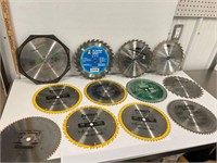 12  -  10”. Saw Blades.  Assorted