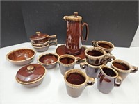 18 Pc.s of Hull Brown Drip Pottery (w Chips)