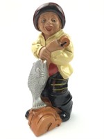 Vtg Alexander Baker Co Ceramic Fisherman Figure