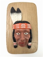 Mounted Painted Native American Head