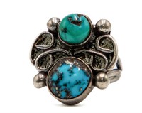 Navajo Sterling Turquoise Ring Sz. 6
