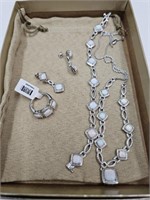 Sz7  Ring, Necklace, earrings,Bracelet Marked 925