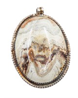 W. Smistik Sterling White Stone Agate Pendant