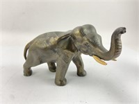 Vtg Cast Brass Elephant Statue