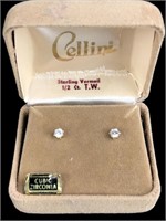 Vtg Cubic Zirconia Earrings