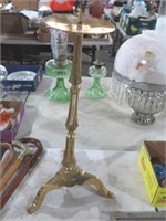 HEAVY SOLID BRASS CANDLE OLDER FLOOR STAND