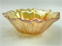 Marigold Carnival Glass Sunflower Bowl