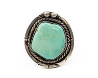 Navajo Sterling Turquoise Ring Sz. 10.75