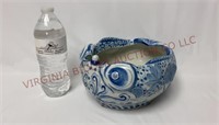 Blue & White Chinoiserie Fish Cache Pot Planter