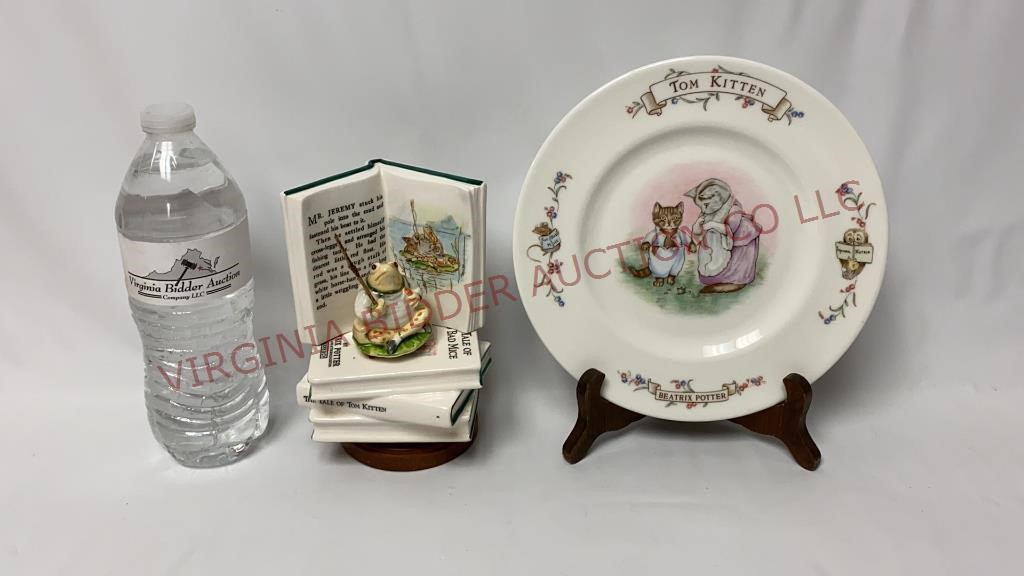 Beatrix Potter Music Box & Kitten Plate - See Desc