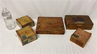 Vintage Tobacco Cigar Boxes - Lot of 5