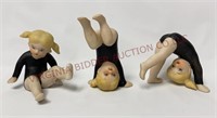 Vintage Tumbling Gymnastics Girl Figurine Set