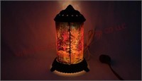 Antique Forest Fire Scene-In-Action Lamp