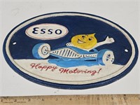 Cast Iron ESSO Sign "Happy Motoring" 11" Wide