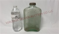 1930s Glass Water Bottle w Embossed Well Design