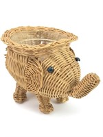 Elephant Woven Basket Planter