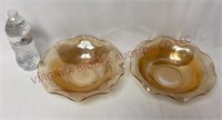 Jeannette Floragold Iridescent Fruit Bowls - 2