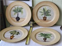 Decorative chargers lot of 4 palm tree design
