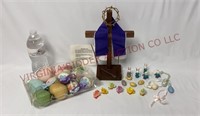 Easter Cross, Chenille Chicks & Ornaments