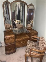 Waterfall vanity and bench