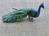 metal art peacock sculpture 27" long