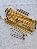 big lot of vtg bucilla knitting needles & lg safty