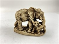 Hand Crafted Resin Elephant Mother and Calf