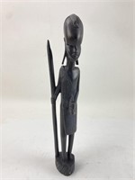 Vintage Hand Carved Wooden African Warrior