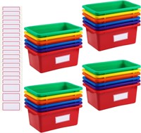Outus 24 Pack Book Bins with Labels