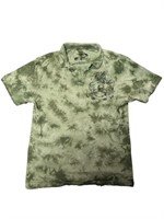 Tie Dye Green Skull & Crossbones Large Polo