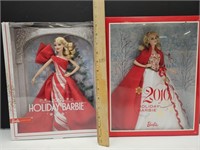 2 NIB 2019 & 2010 Holiday Barbies