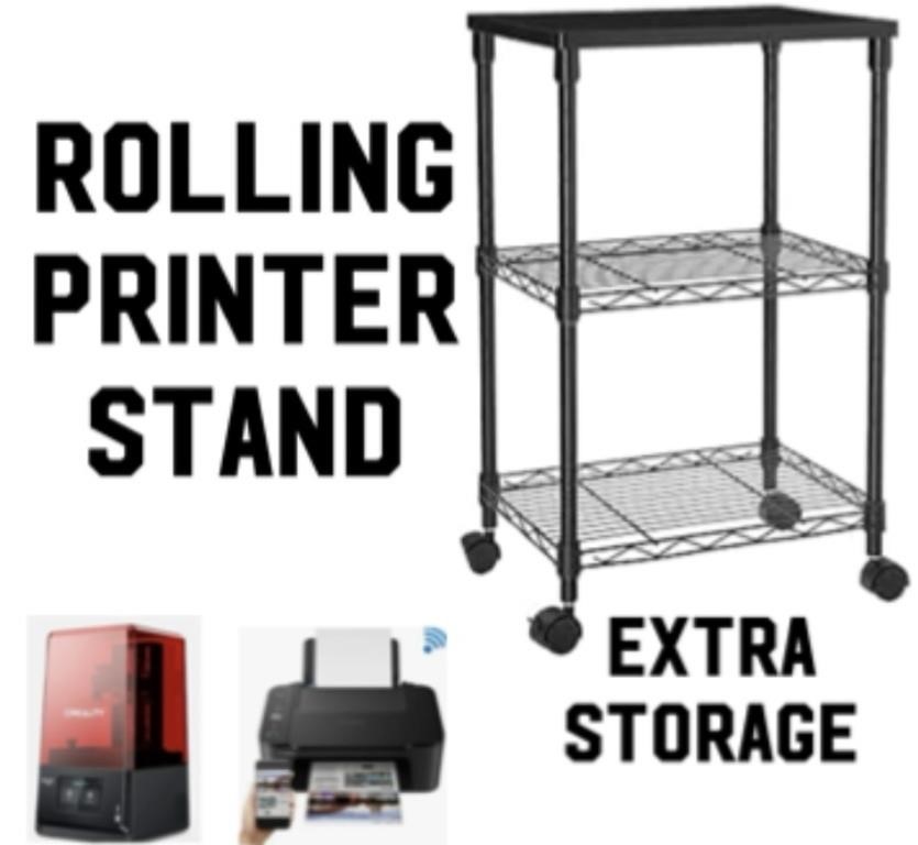 ROLLING PRINTER STAND WITH EXTRA STORAGE / 3 TEIR