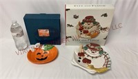 Fitz & Floyd Halloween & Christmas Canape Plates