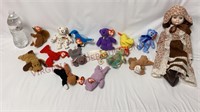 Small TY Beanie Babies & Porcelain Doll
