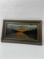 Small sunset oil painting