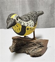 Hand Carved Vintage Bird Meadowlark Statue