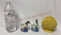 USA Ducks & Abingdon Pottery Shell Candleholder