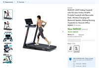 E8045  RUNOW Folding Treadmill, 3.0HP, 12% Incline