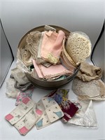 Vintage hankies, doilies and other linens