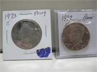 Two Kennedy Half Dollar Proof Coins