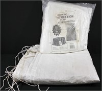 2 White Construction Tarps - One New in Bag