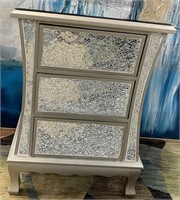 11 - 3-DRAWER MIRRORED SIDE TABLE / CHEST